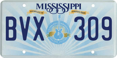 MS license plate BVX309