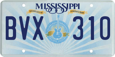 MS license plate BVX310