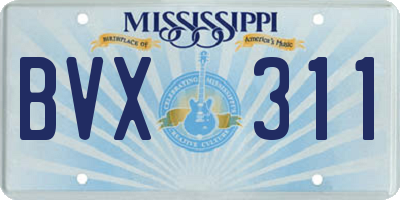 MS license plate BVX311