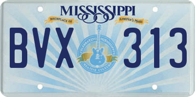 MS license plate BVX313
