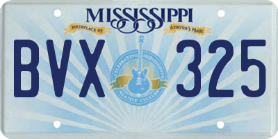 MS license plate BVX325