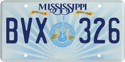 MS license plate BVX326