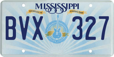 MS license plate BVX327