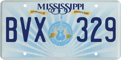 MS license plate BVX329