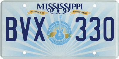 MS license plate BVX330