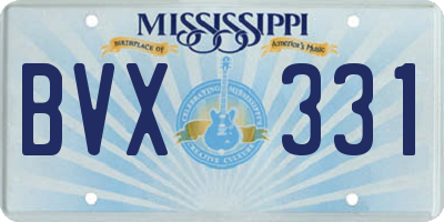 MS license plate BVX331