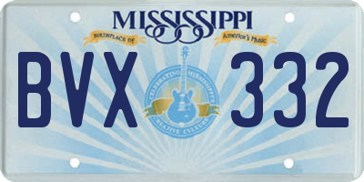 MS license plate BVX332