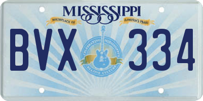 MS license plate BVX334