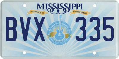 MS license plate BVX335