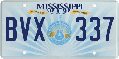 MS license plate BVX337