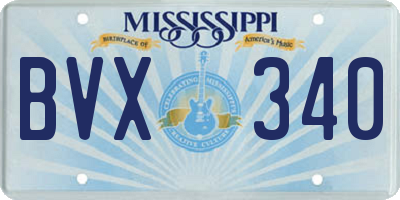 MS license plate BVX340