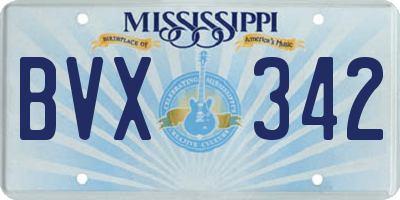 MS license plate BVX342
