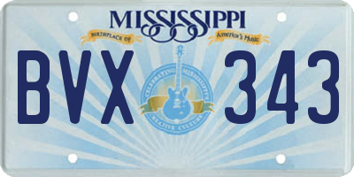 MS license plate BVX343
