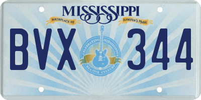 MS license plate BVX344
