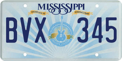 MS license plate BVX345