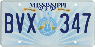 MS license plate BVX347