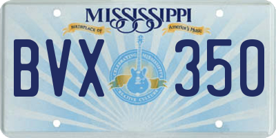 MS license plate BVX350