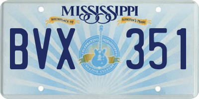 MS license plate BVX351