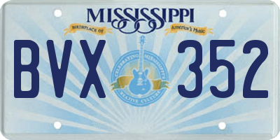 MS license plate BVX352