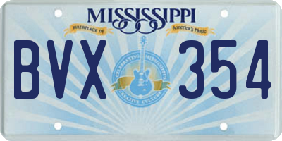 MS license plate BVX354