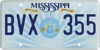 MS license plate BVX355