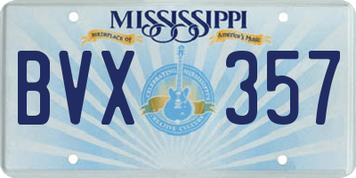MS license plate BVX357