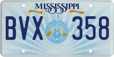 MS license plate BVX358