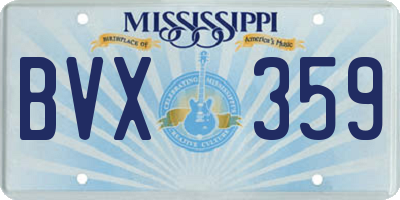 MS license plate BVX359