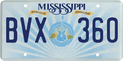 MS license plate BVX360