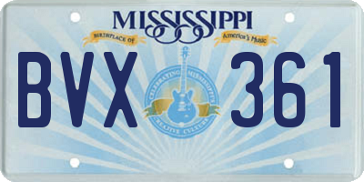 MS license plate BVX361