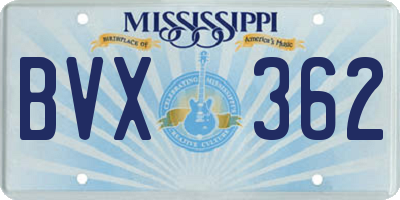 MS license plate BVX362