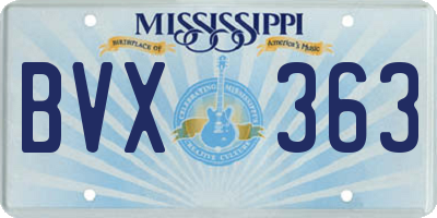 MS license plate BVX363