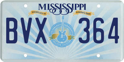 MS license plate BVX364