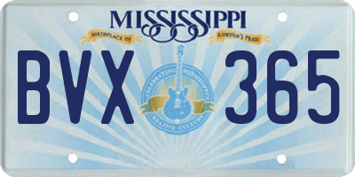 MS license plate BVX365