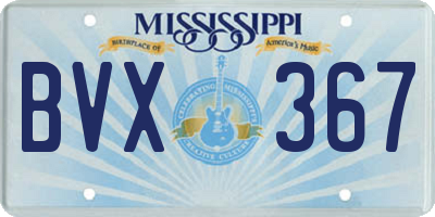 MS license plate BVX367