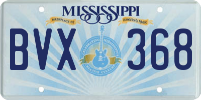 MS license plate BVX368