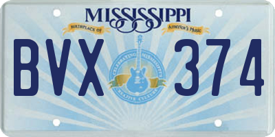 MS license plate BVX374