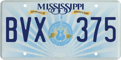 MS license plate BVX375