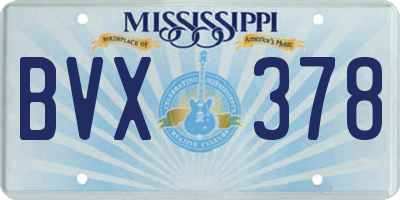 MS license plate BVX378