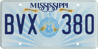 MS license plate BVX380