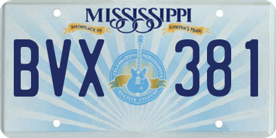 MS license plate BVX381