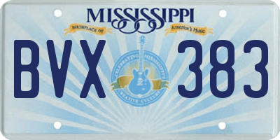 MS license plate BVX383