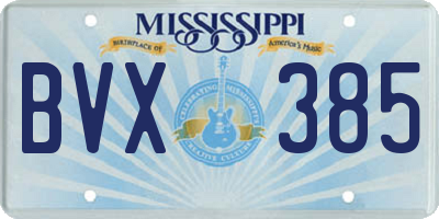 MS license plate BVX385