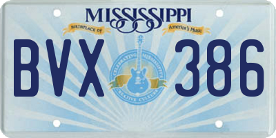 MS license plate BVX386