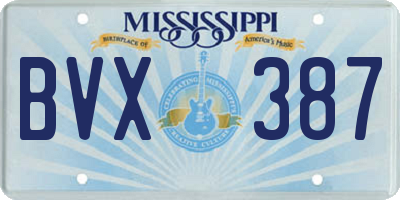 MS license plate BVX387
