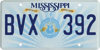 MS license plate BVX392
