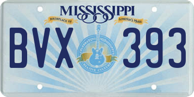 MS license plate BVX393