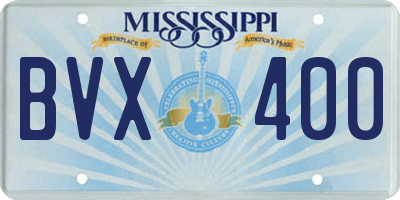 MS license plate BVX400