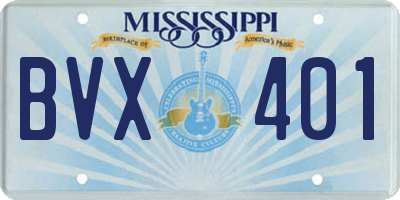 MS license plate BVX401