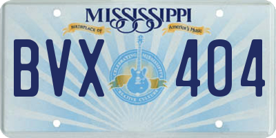 MS license plate BVX404